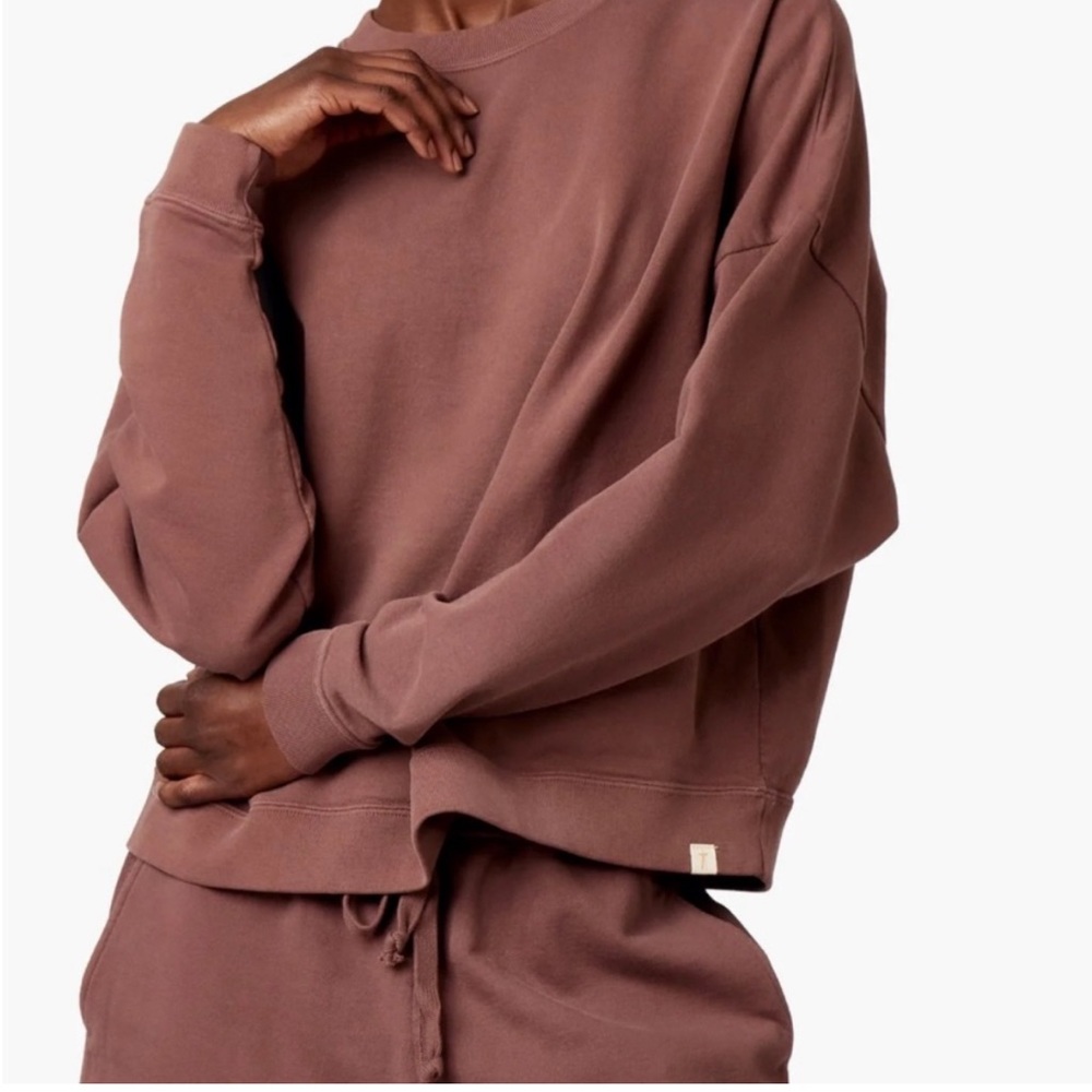 TKEES Core Boxy Crewneck in Cafe